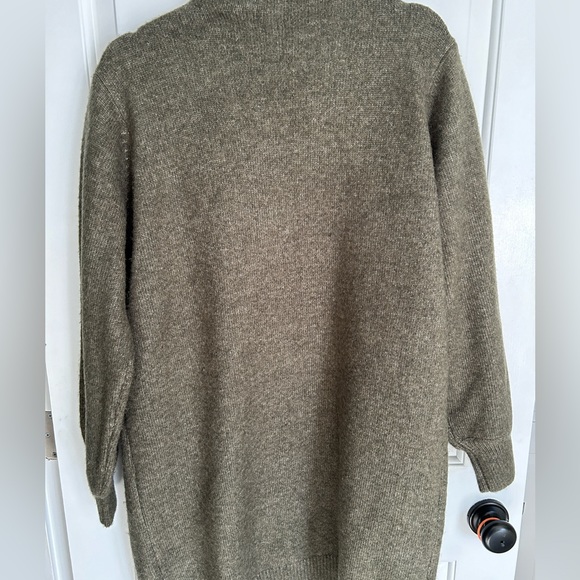 NWT Chloe Heathered green long open front cardigan - embroidery - Picture 2 of 6